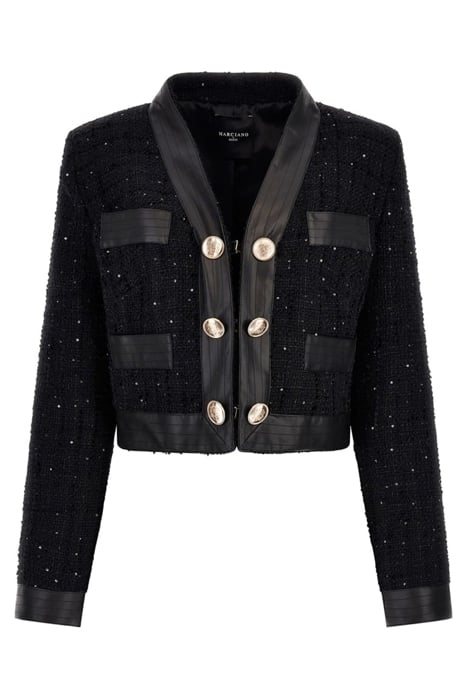 MARIKA SHORT JACKET JET BLACK CROPPED MULTI 4