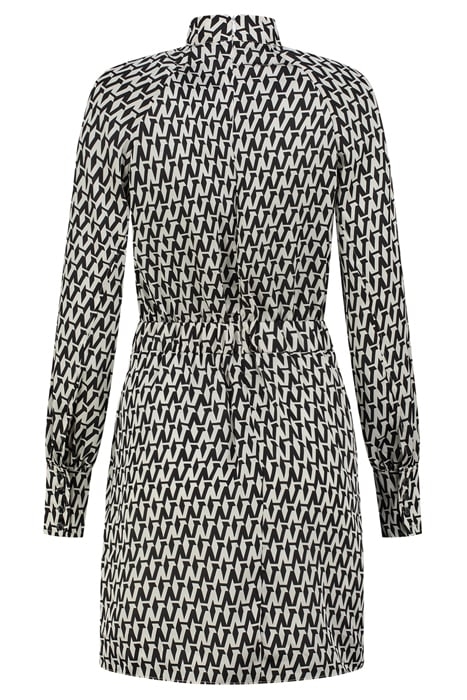 ANKARA PRINTED DRESS BLACK/STAR WHITE 2