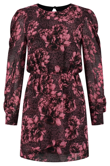 ABILENA ROSE SNAKE DRESS DEEP RED 1