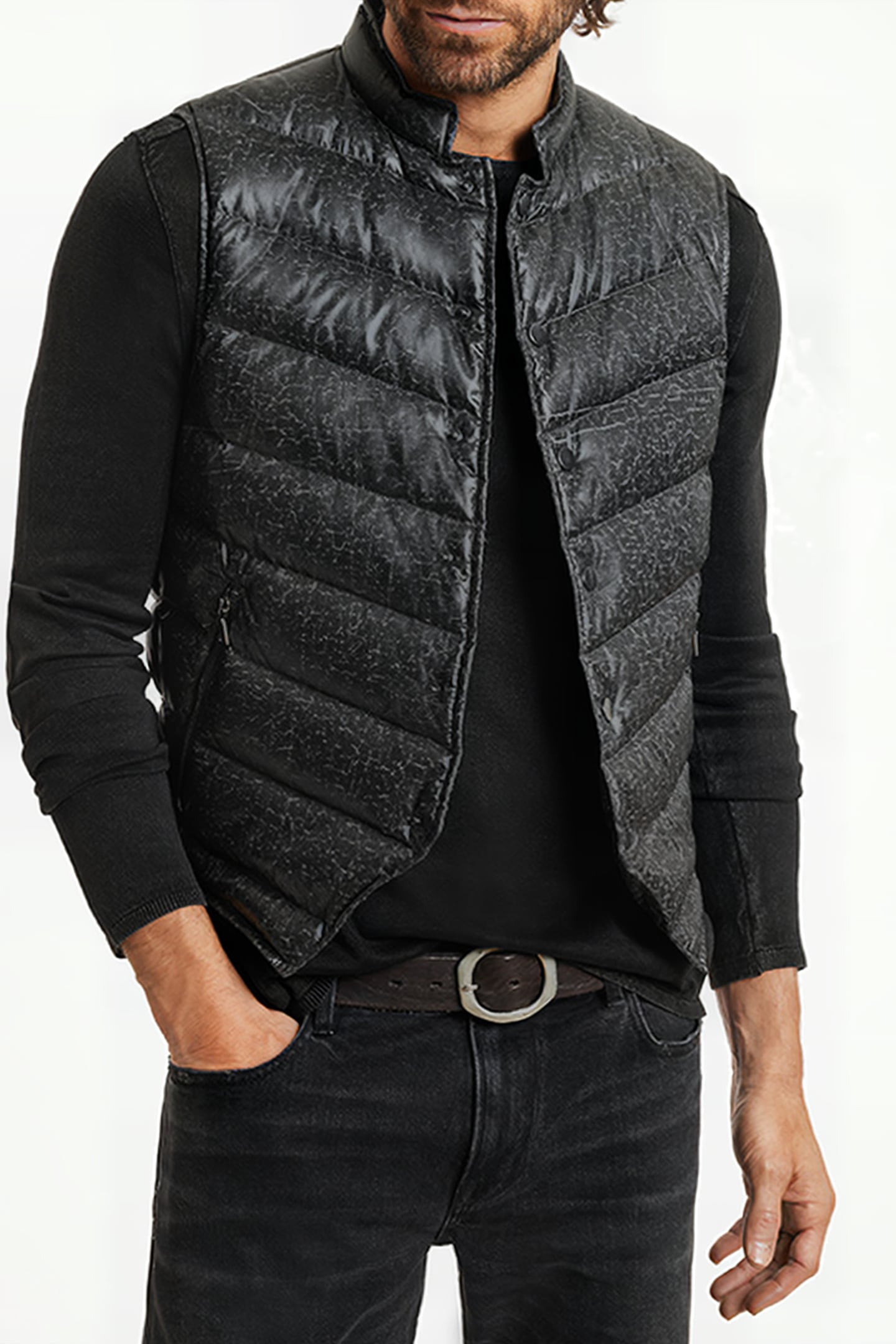 SNAP DOWN CLOSURE VEST SEAL GREY 1