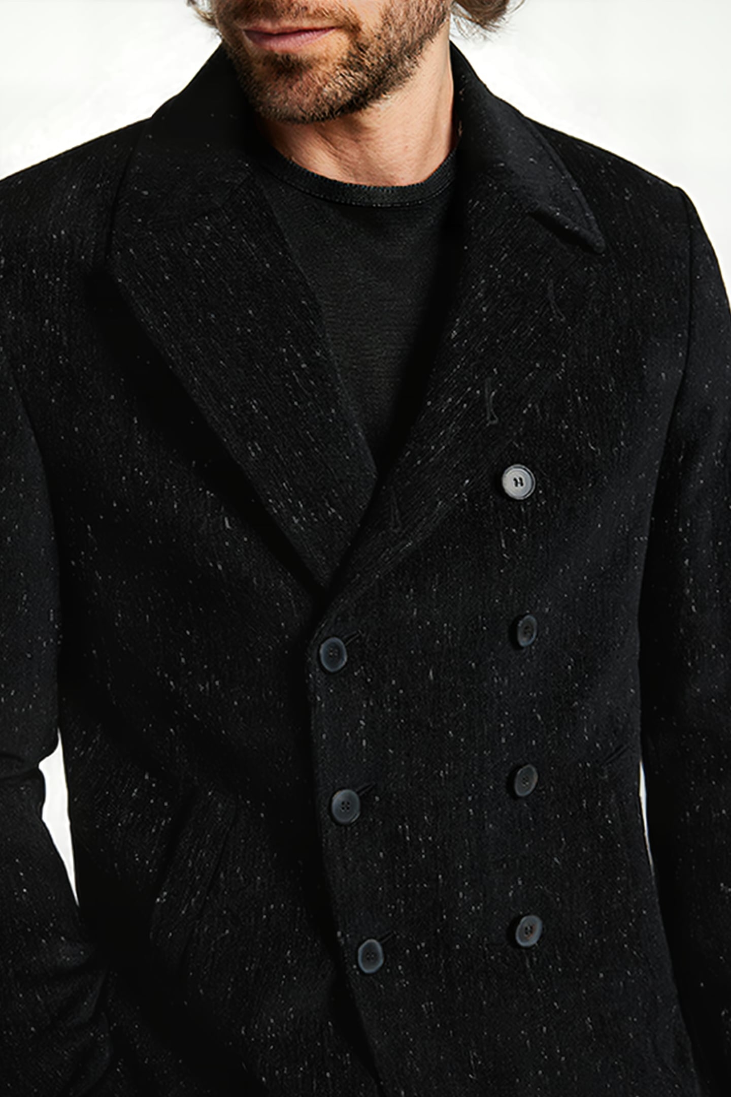DB PEACOAT WITH CUTAWAY BLACK 3