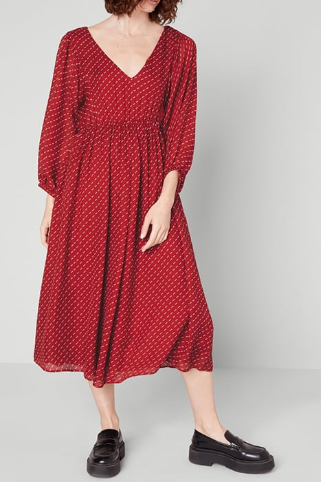 V COLLAR LONG PRINTED DRESS TOOTSI 1