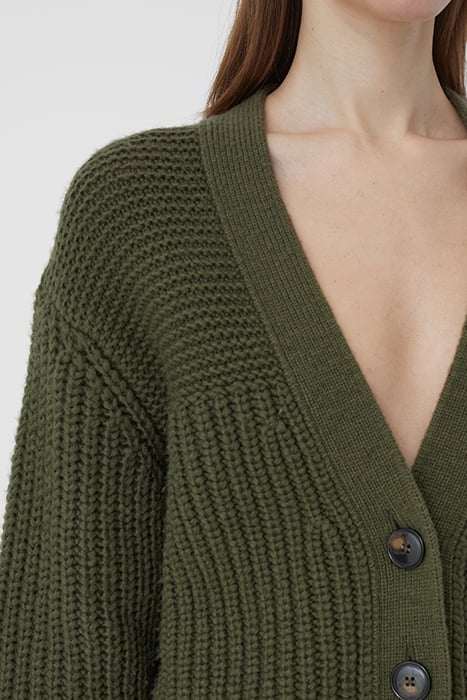 V CARDIGAN LONG SLEEVE KNITS INDUSTRIAL GREEN 5