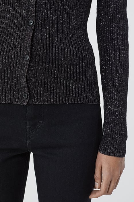 V CARDIGAN LONG SLEEVE KNITS BLACK 6