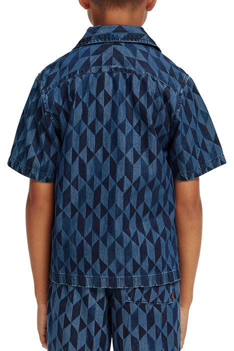 BOYS LIGHTWEIGHT DENIM ALL-OVER PRINTED SHORT-SLEEVED SHIRT 2
