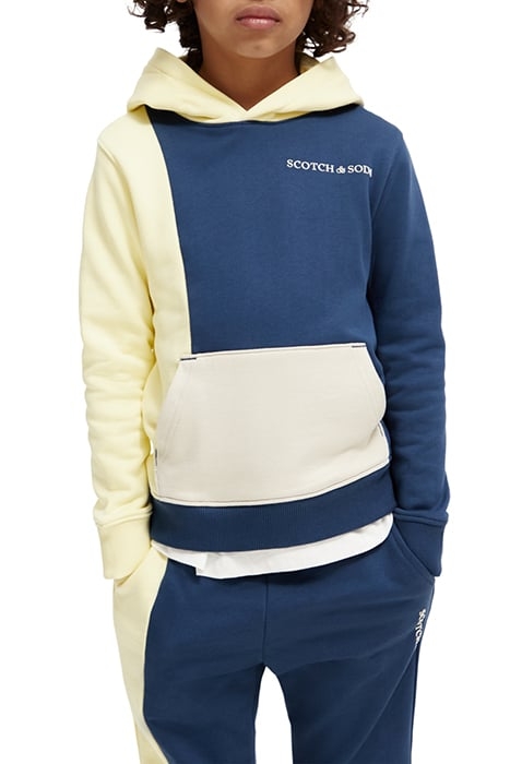BOYS REGULAR FIT COLOURBLOCK HOODIE IN ORGANIC COTTON STORM 1