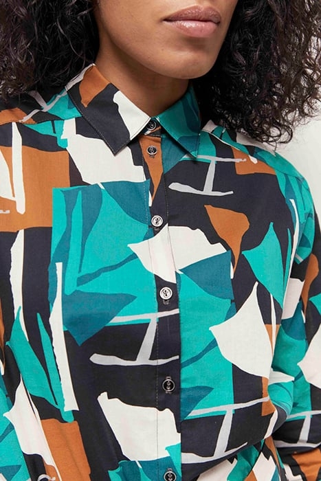CAPEYA - GREEN GRASS SHIRT WITH ARTY ABSTRACTION PRINT 5