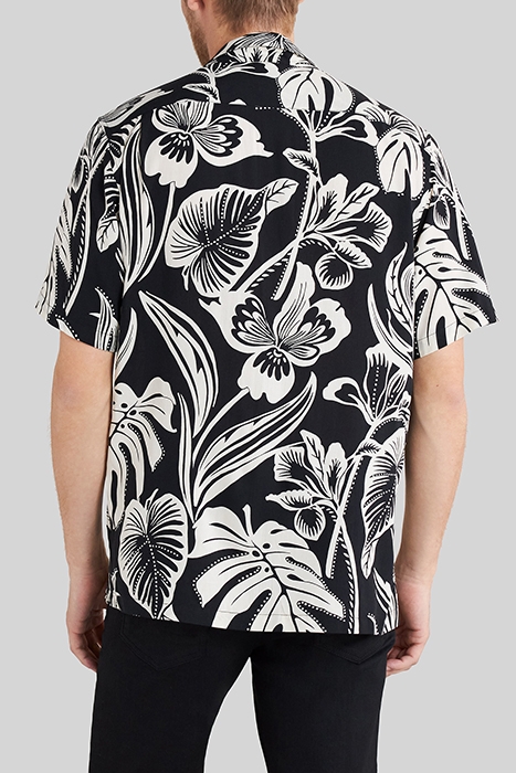 PURE EDITION – BLACK TROPICAL FLOWER REGULAR SHIRT 2