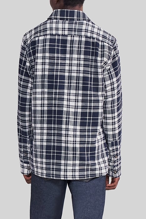 NAVY CHECK REGULAR OVERSHIRT 2