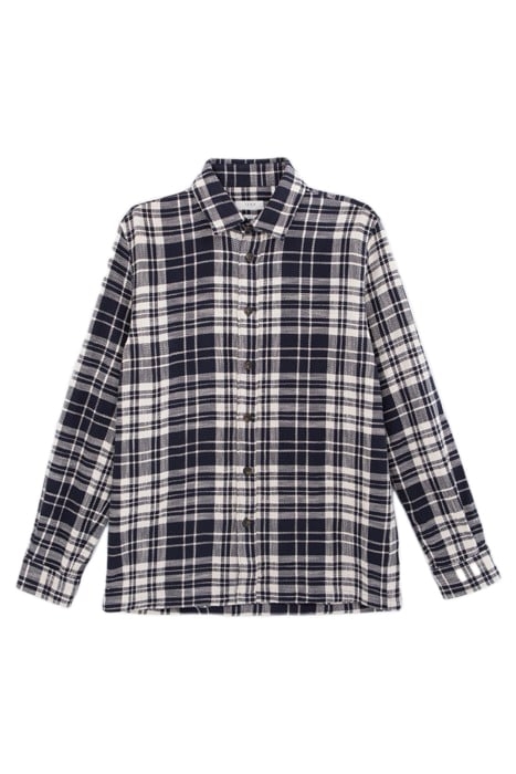 NAVY CHECK REGULAR OVERSHIRT 4