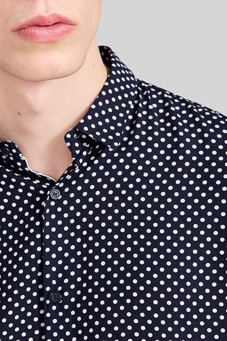 NAVY LENZING™ ECOVERO™ SLIM SHIRT, POLKA DOT MOTIF 6