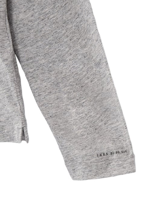 GREY UPCYCLED POLO SHIRT WITH TROMPE-L'OEIL COLLAR 8