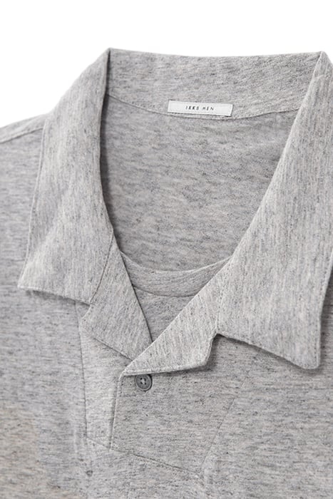 GREY UPCYCLED POLO SHIRT WITH TROMPE-L'OEIL COLLAR 7