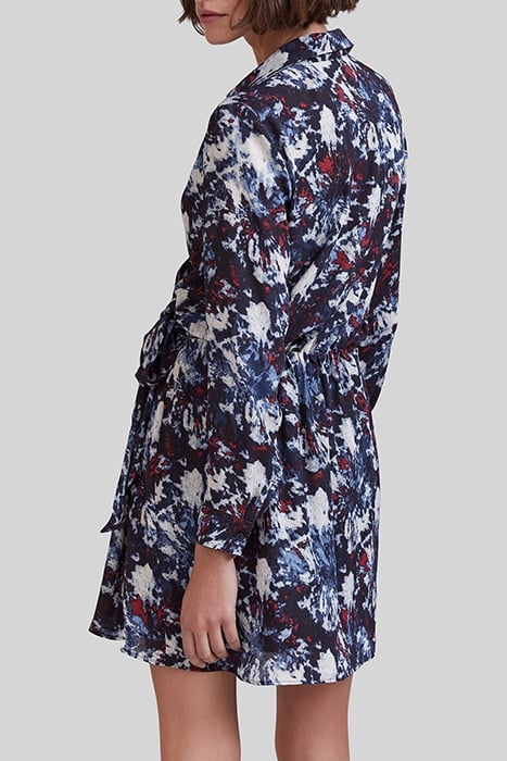 NAVY RECYCLED DRESS WITH BATIK FLOWER PRINT 4