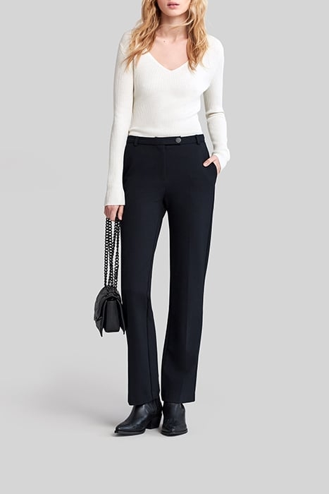 ECRU RIBBED KNIT STUDDED SWEATER 3