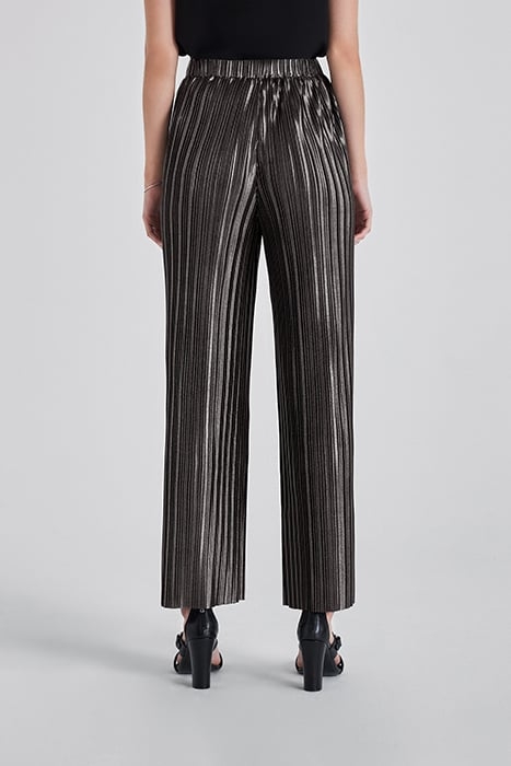 SILVER PLEATED WIDE-LEG TROUSERS 2