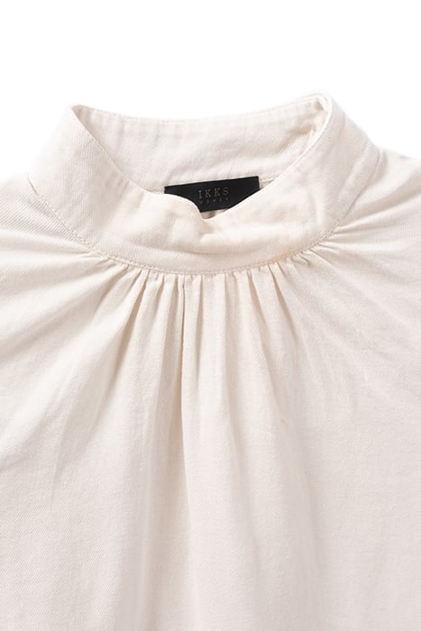LIMESTONE ORGANIC COTTON BLOUSE, BUTTONED COLLAR 6