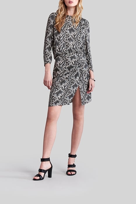 OFF-WHITE SATIN DRESS WITH GRAPHIC PYTHON PRINT 3