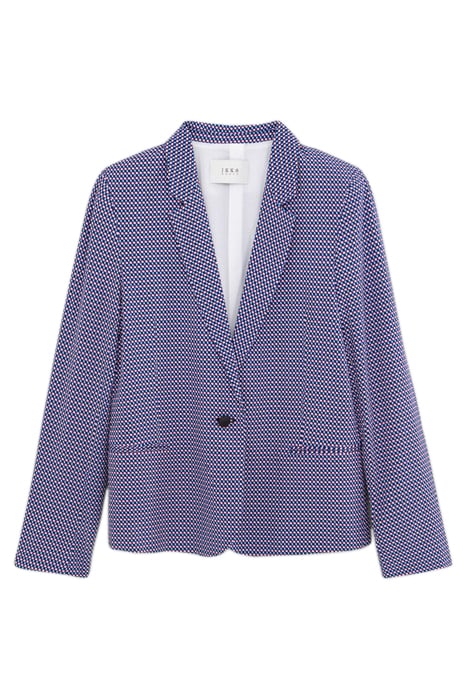 WHITE LENZING™ ECOVERO™ JACKET WITH OPTIC PRINT 4