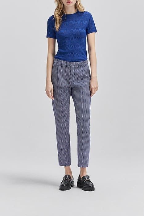 COBALT DECORATIVE OPENWORK KNIT BACKLESS T-SHIRT 3