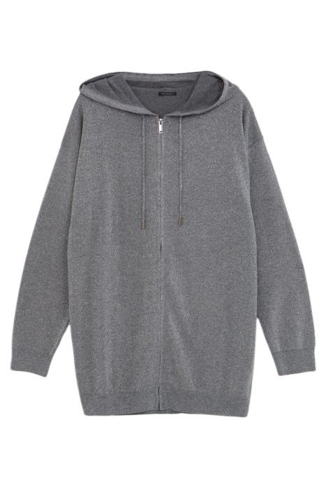 SILVER LUREX KNIT MID-LENGTH CARDIGAN 4