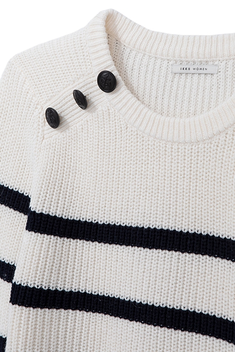 ECRU KNIT SAILOR-STRIPE SWEATER, ANCHOR BUTTONS 7