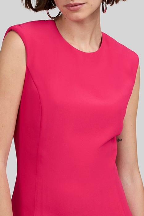 HOT PINK RECYCLED LONG DRESS WITH EPAULETS 4