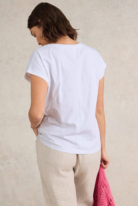 NELLY EMBROIDERED TEE BRILLIANT WHITE 2