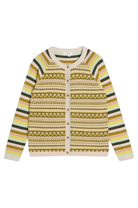 LULU FAIRISLE CARDI CHARTREUSE MULTI 3