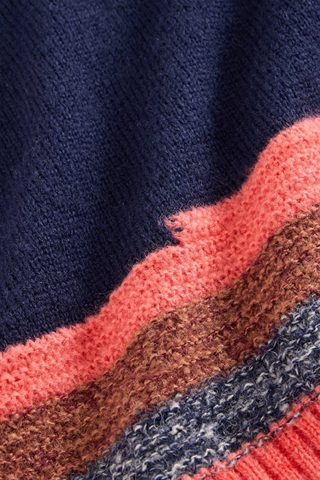 V NECK STRIPE TANK NAVY MULTI 6