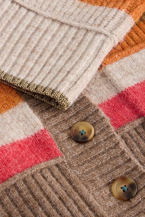 JUDI STRIPE CARDI NATURAL MULTI 6