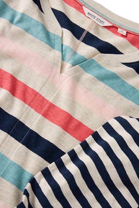 NELLY STRIPE LS TEE NATURAL MULTI 6