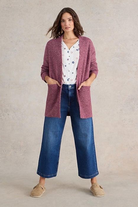 ERIN LONGLINE CARDI DARK PLUM 1