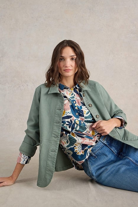 SOPHIE ORGANIC COTTON SHIRT IVORY PRINT 4