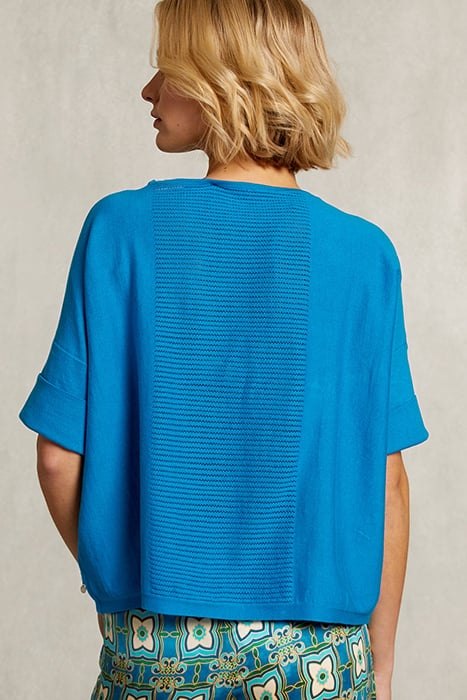 BLUE SWEATER AJOUR ON BACK BLUE 2