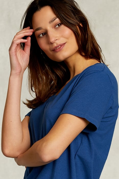 BLUE BASIC V-NECK T-SHIRT BLUE 4