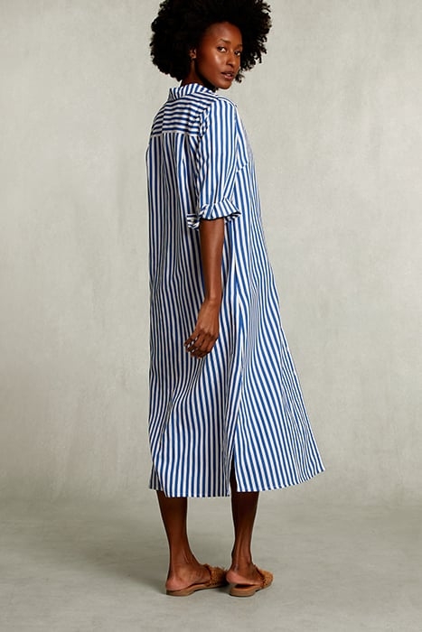 BLUE/WHITE LONG STRIPED DRESS BLUE 2