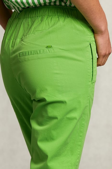 GREEN COTTON PANTS ELASTIC WAIST GREEN 4