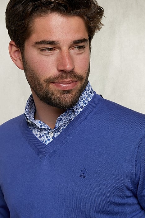 BASIC MERINO V-NECK PULLOVER TOEAREG BLUE 3