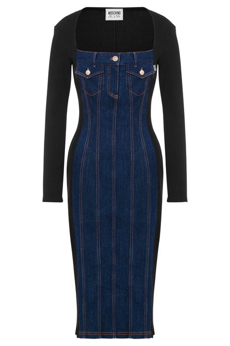 RECYCLED COTTON AND DENIM DRESS BLACK 3