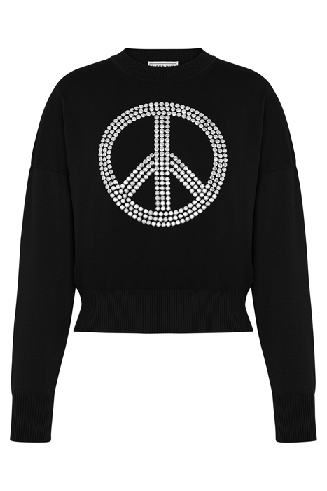 PEACE SYMBOL COTTON SWEATER BLACK 3