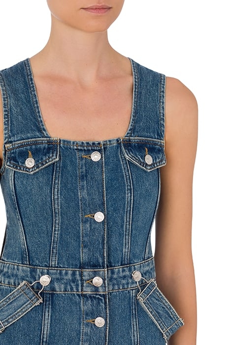 SUSPENDERS DENIM DRESS BLUE 4