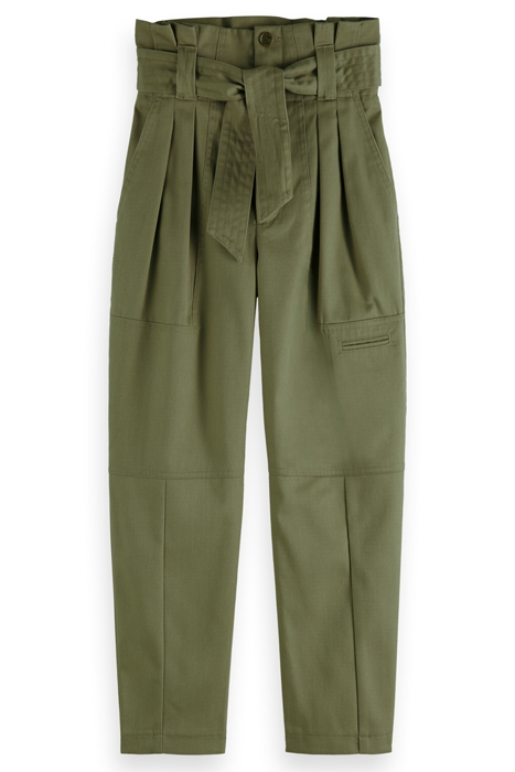 GIRLS PAPER BAG CARGO PANTS IN CLEAN TWILL ARMY 1