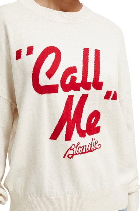 BLONDIE INTARSIA PULLOVER ECRU MELANGE 6