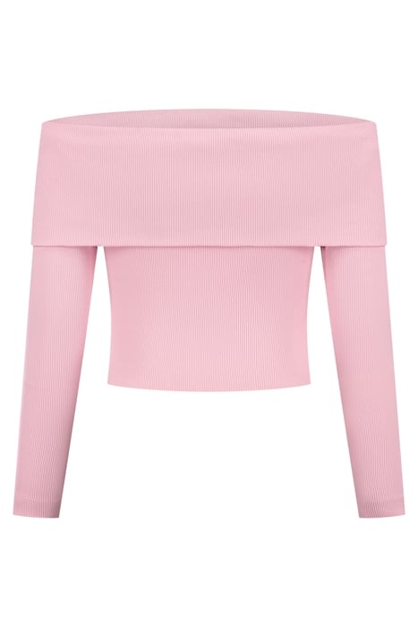 BARIKA OFF SHOULDER RIB TOP BLOSSOM 3