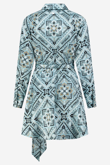 BANGKOK PRINTED WRAP DRESS POOL/BLACK 7