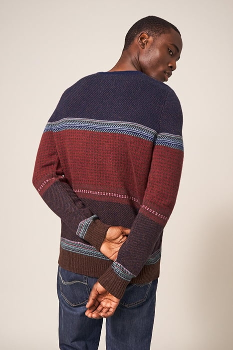 MIXED PATTERN CREW NAVY MULTI 2