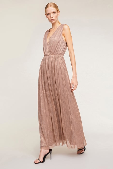 LONG ELEGANT LUREX DRESS PINK 1