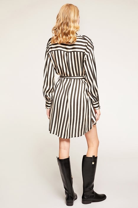 STRIPED CHEMISIER DRESS BLACK 2