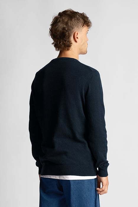 COTTON MERINO CREW JUMPER DARK NAVY 2